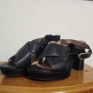 AEROSOLES Polina Black Platform Sandals